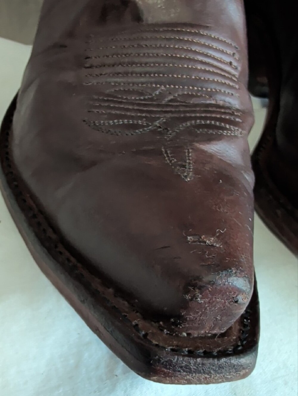 Women's Tony Lama Dark Brown Embroidered Leather Western Boots Sz 9b - Picture 3 of 12
